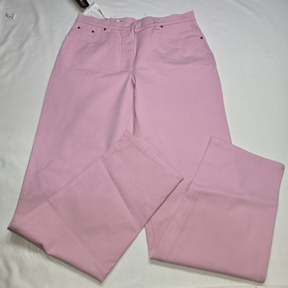 New Feraud Rose Pink Jeans Made In Italy US Size 12 Vintage 90's Deadstock